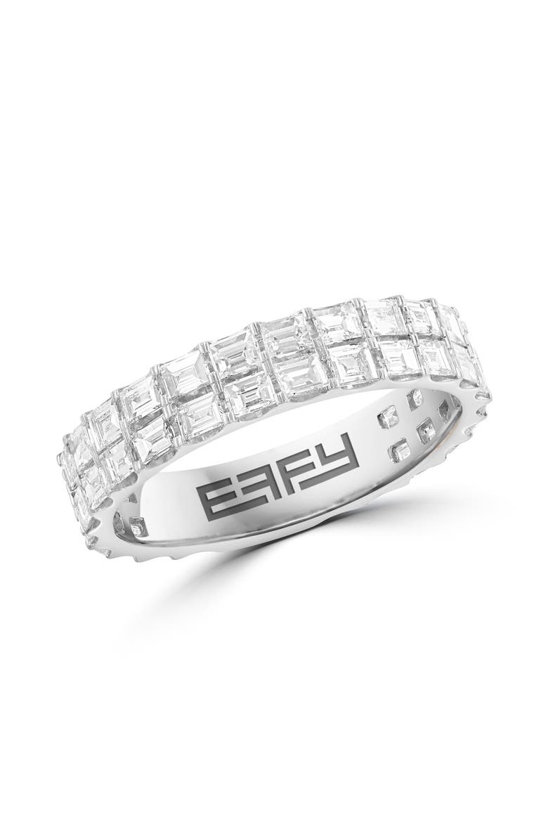 18K White Gold Diamond Ring, Main, color, Hematite and FW Blush Pearl