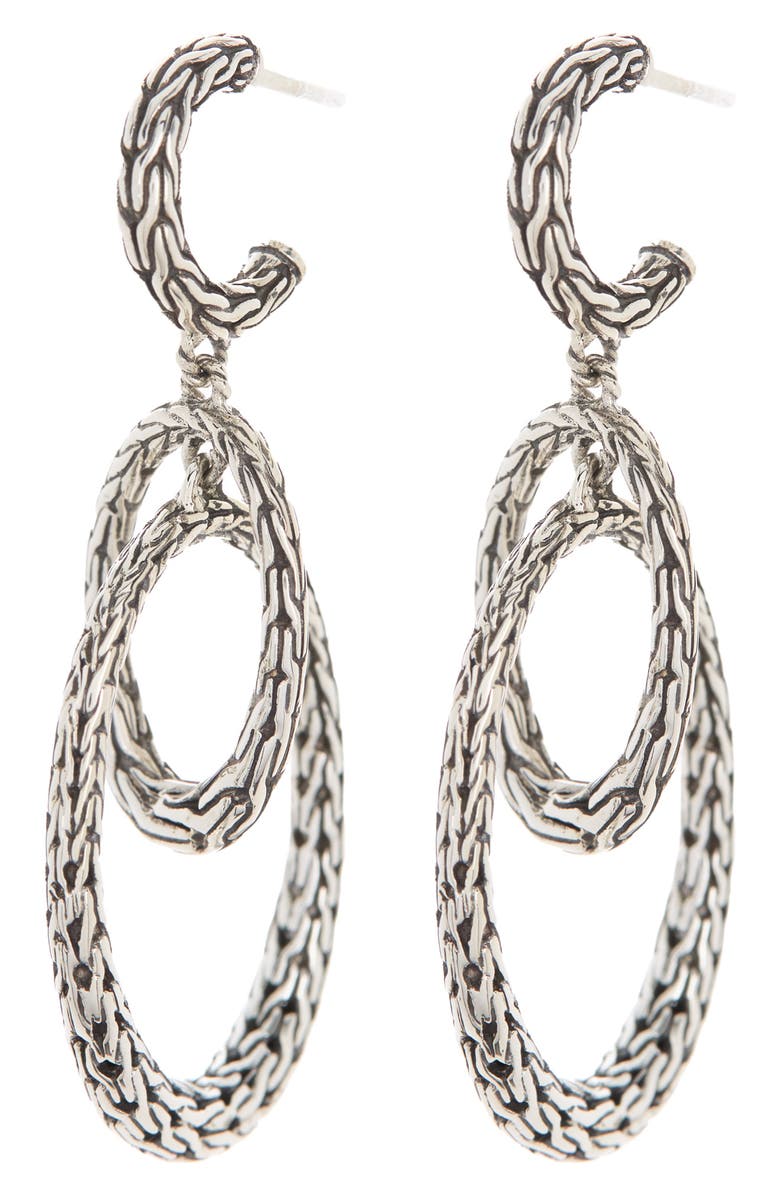 John Hardy Sterling Silver Chain Drop Earrings, Main, color, 
