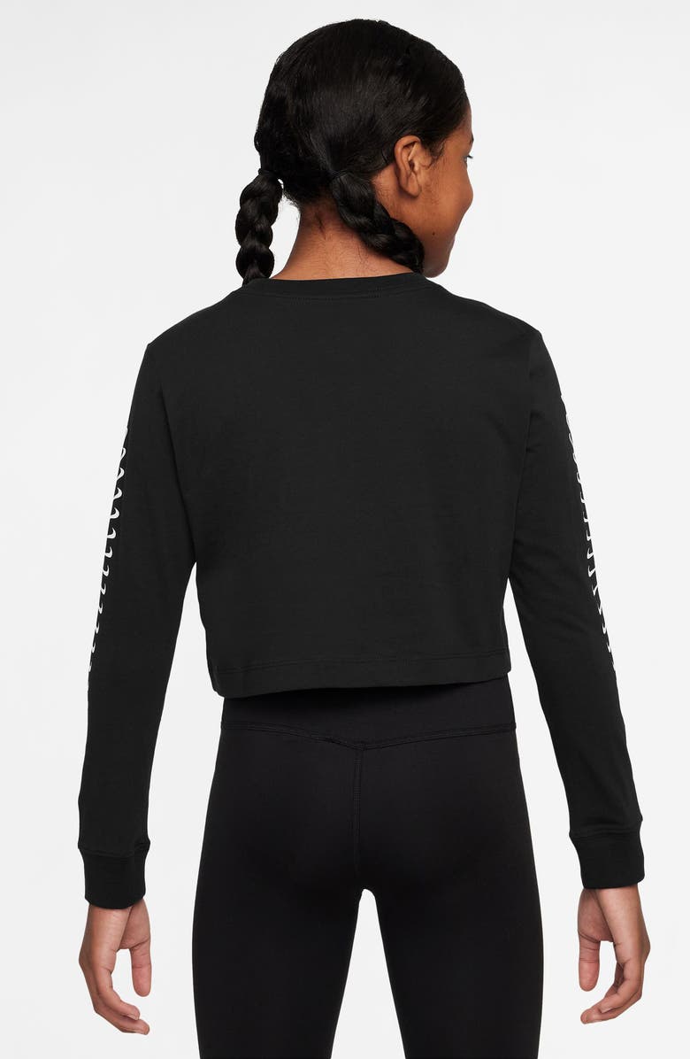 Nike Kids' Dance Cotton Crop Top, Alternate, color, Black