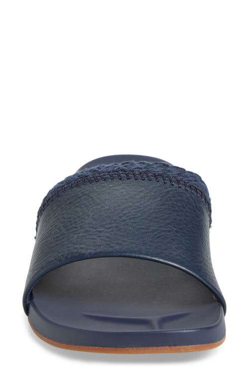 Olukai Pākea Leather Slide Sandal In Blue