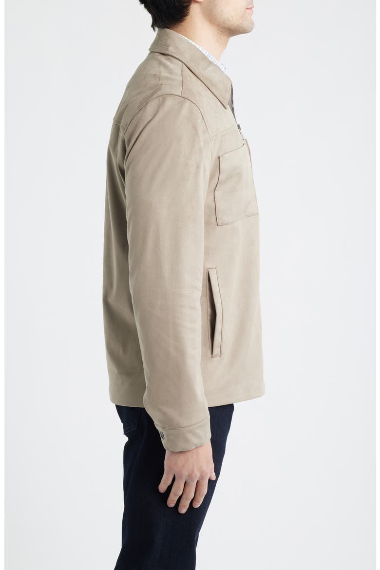 Faux Suede Jacket, Alternate, color, TAUPE