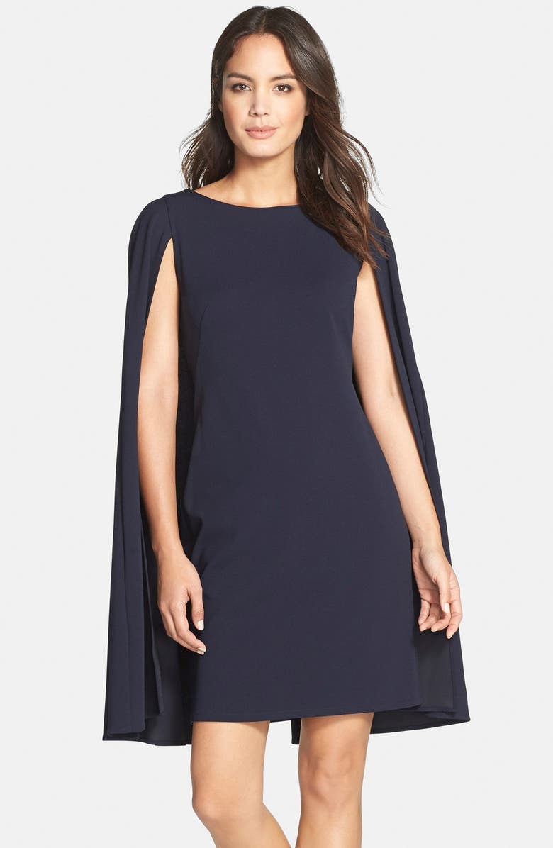 Adrianna Papell Cape Sheath Dress, Main, color, 