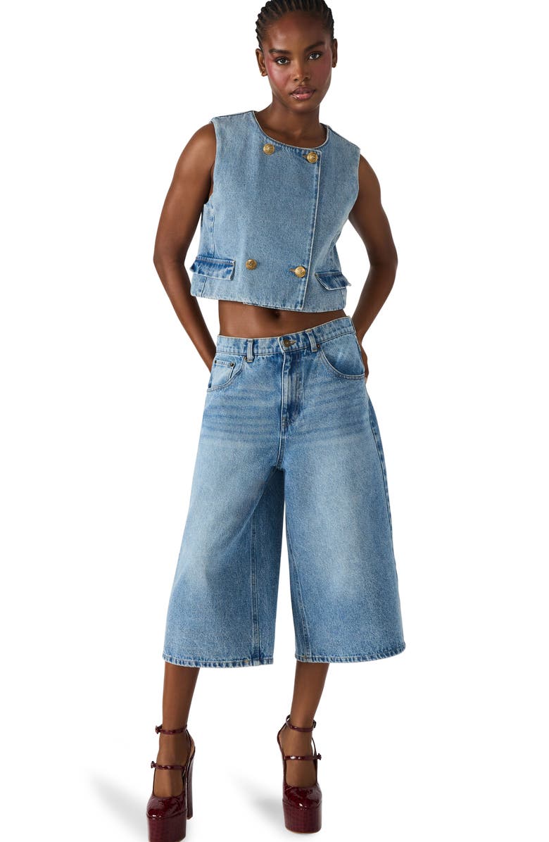 Steve Madden Brea Denim Vest, Alternate, color, Forever Blue