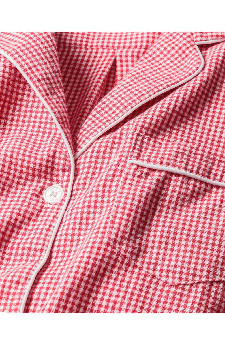 Petite Plume Houndstooth Cotton Pajamas, Alternate, color, Red
