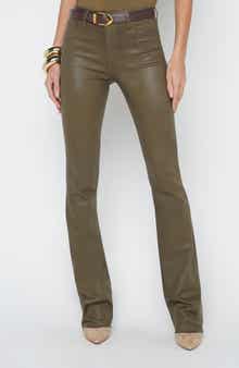 L'AGENCE Ruth Coated High Waist Raw Hem Straight Leg Jeans