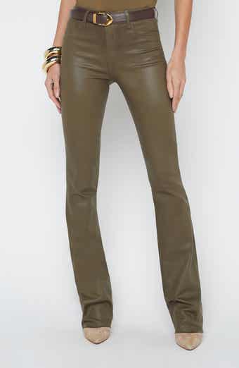 L'AGENCE Ruth Coated High Waist Raw Hem Straight Leg Jeans