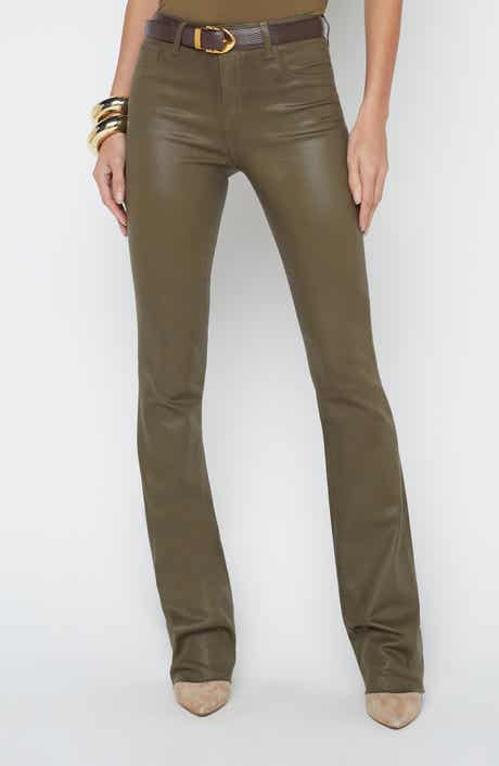 L'AGENCE Ruth Coated High Waist Raw Hem Straight Leg Jeans