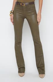 L'AGENCE Ruth Coated High Waist Raw Hem Straight Leg Jeans