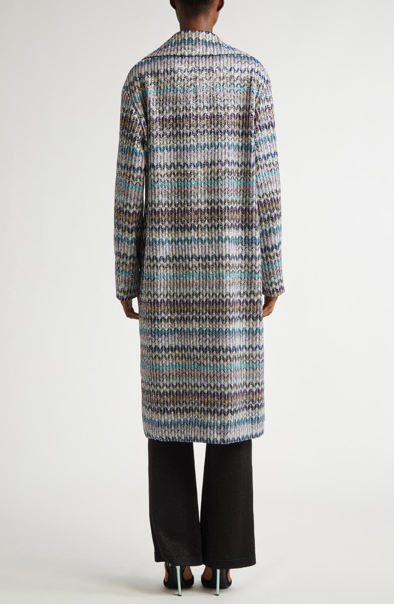 Missoni Sequin Long Jacquard Coat, Alternate, color, 