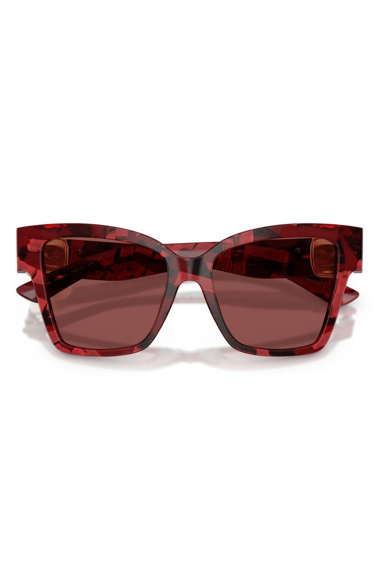 Dolce&Gabbana 54mm Gradient Square Sunglasses, Alternate, color, Pearl Havana Red / Dark Violet