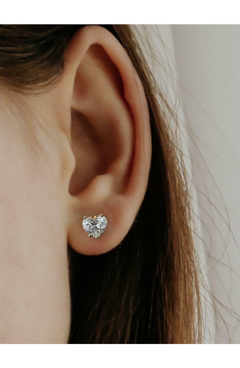 Bliss Diamond 2Ct TW Heart Shape Diamond Studs Lab Grown 14k Gold, Alternate, color, 14K White Gold