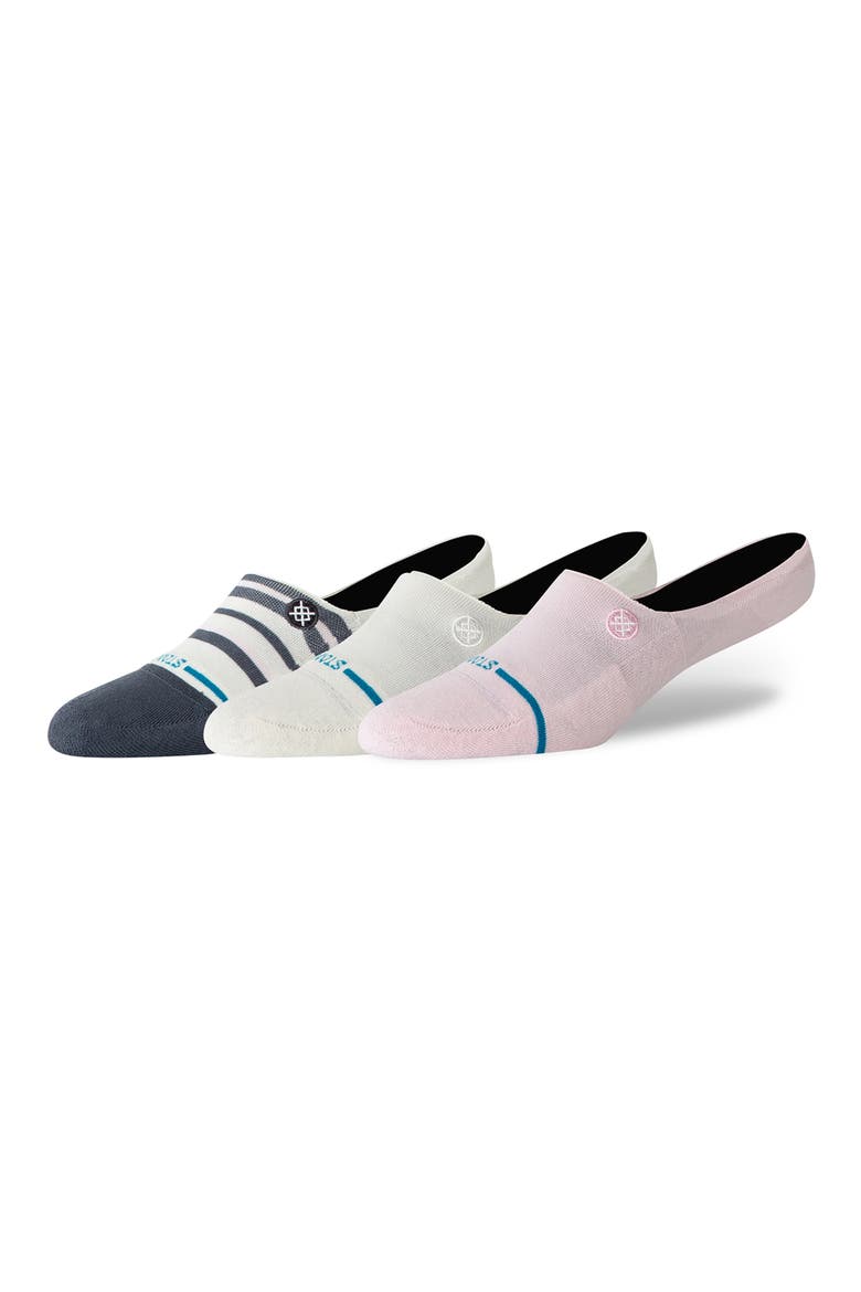 Assorted 3-Pack No-Show Liner Socks, Main, color, IVORY/ PINK MULTI