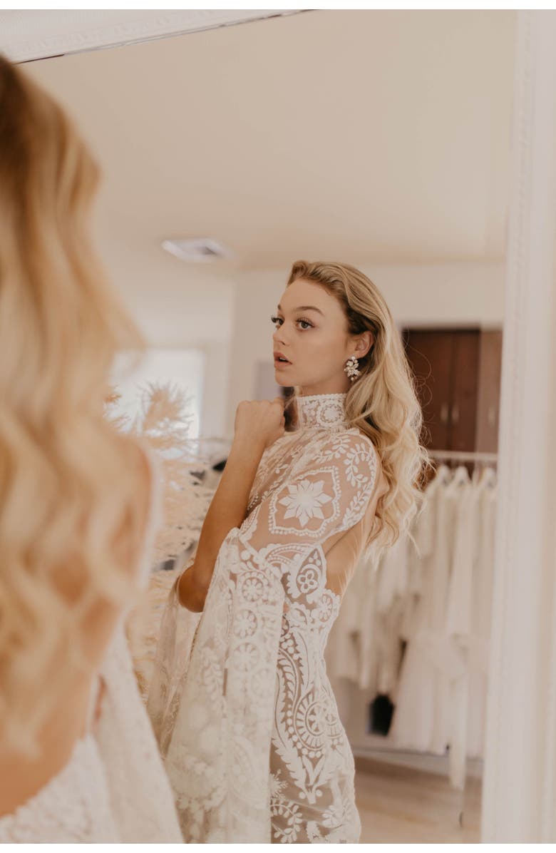 Untamed Petals Gwen Crystal Earrings, Alternate, color, Gold