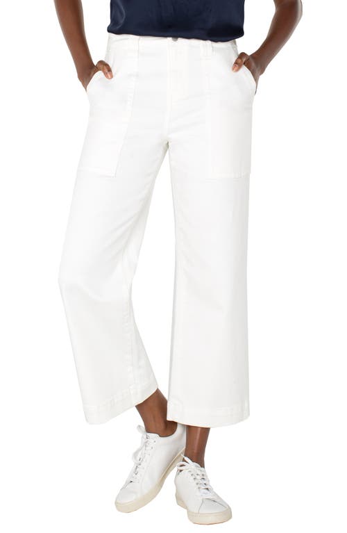 Liverpool Los Angeles Stride Patch Pocket Super High Waist Crop Wide Leg Jeans In Bone White