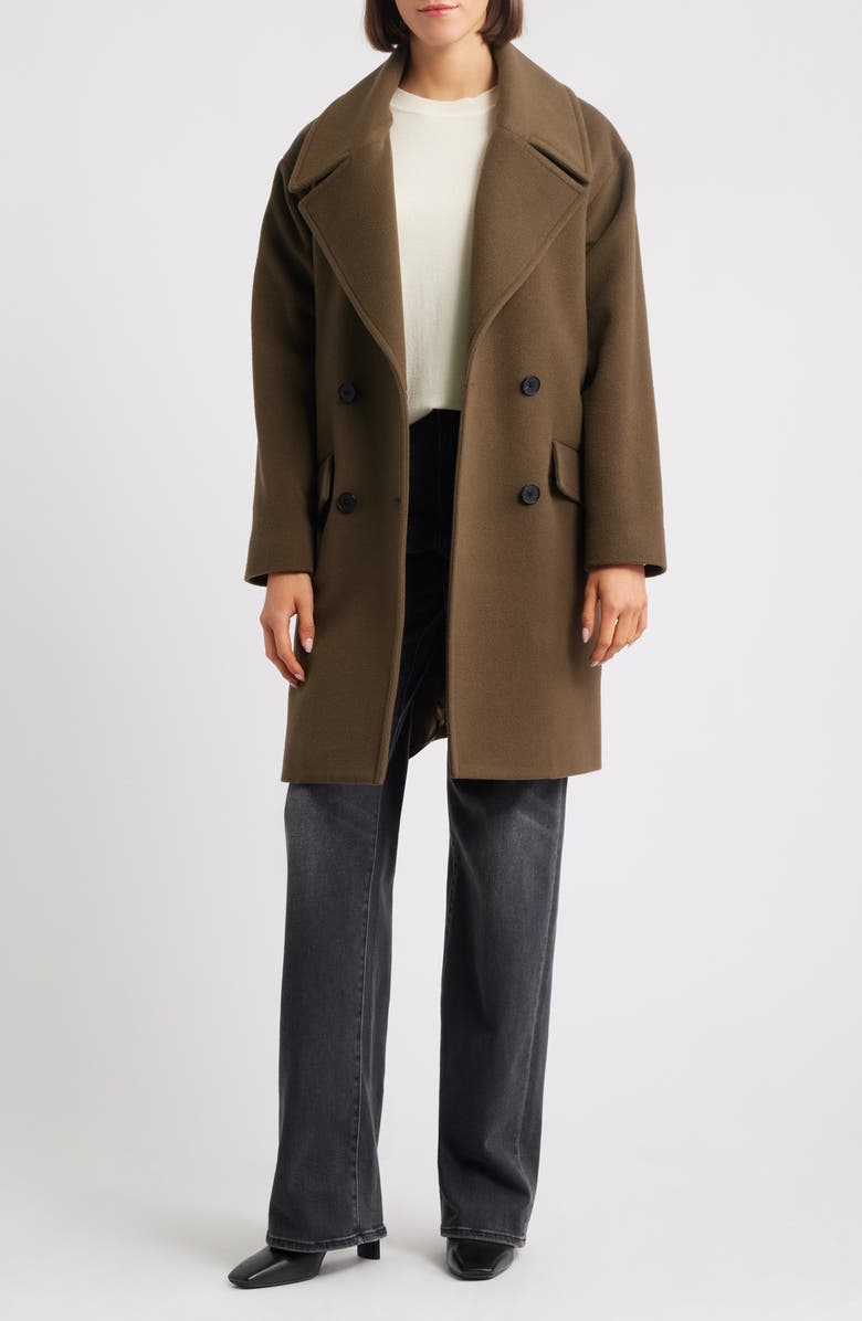 HiSO Luna Virgin Wool & Cashmere Blend Coat, Alternate, color, Olive