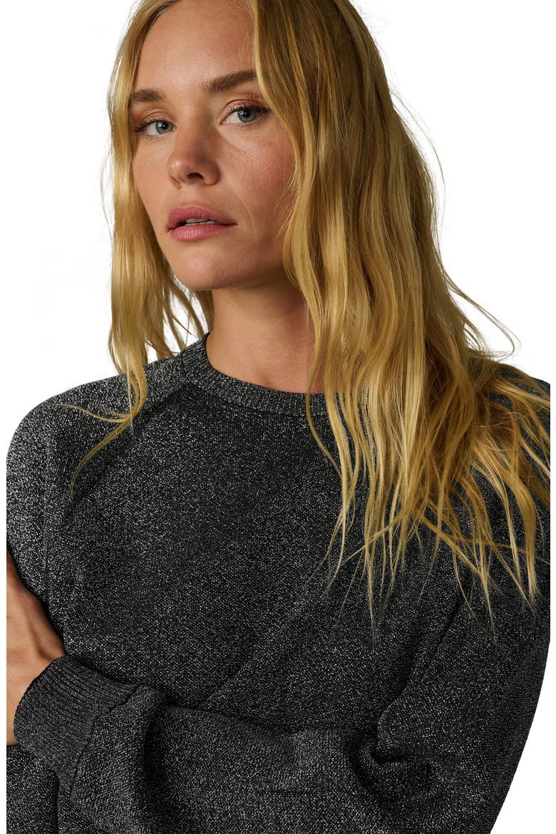 The Taylor Metallic Raglan Sweater, Alternate, color, SILVER BLACK METAL