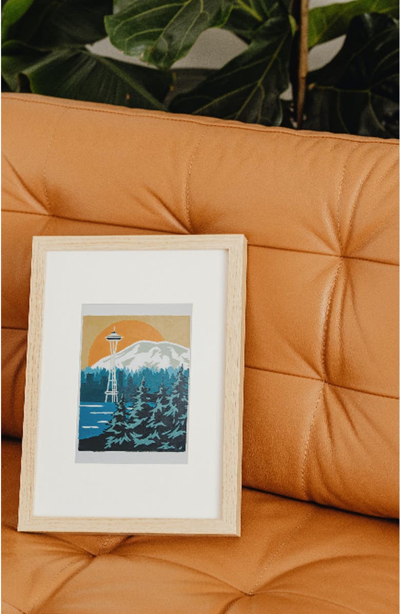 Pink Picasso Kits Space Out in Seattle Paint-by-Numbers Kit, Alternate, color, Orange / Teal