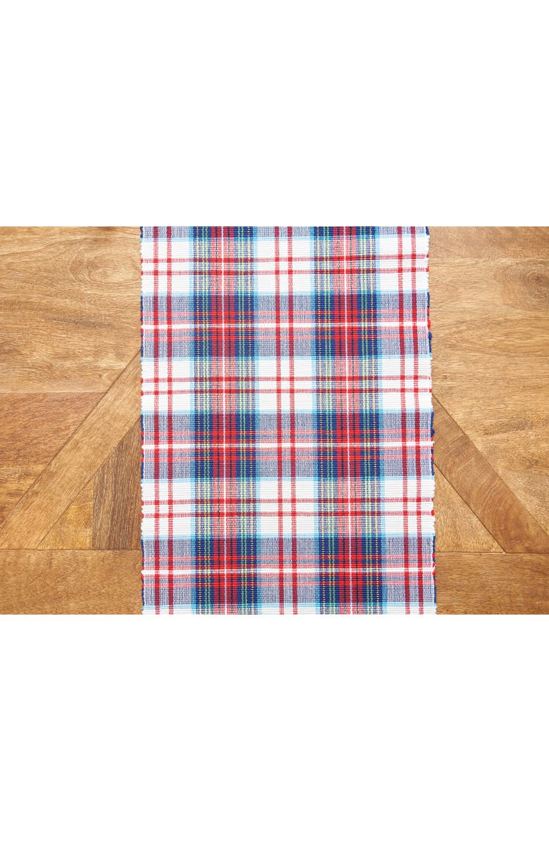 C&F Home Morris Red, Green & White Plaid 100% Cotton Christmas Table Runner 13" x 72", Alternate, color, Red