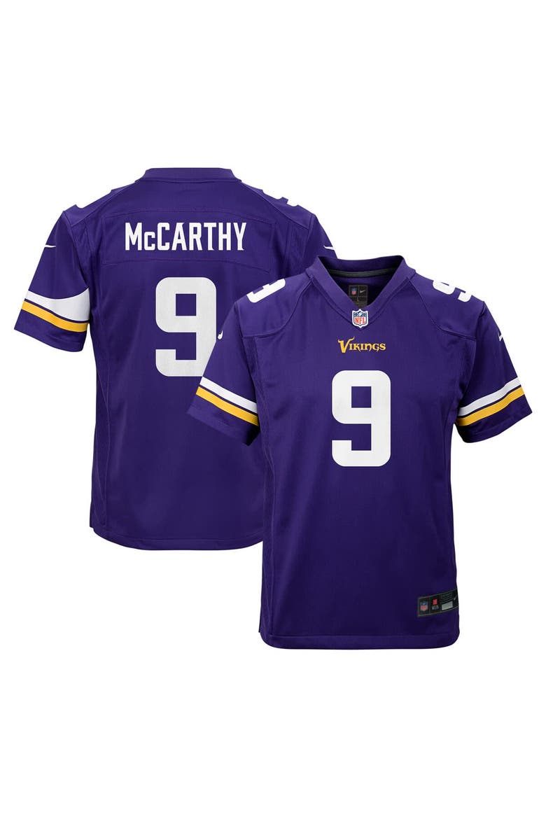 Youth Nike J.J. McCarthy Purple Minnesota Vikings Team Player Game Jersey, Alternate, color, Purple