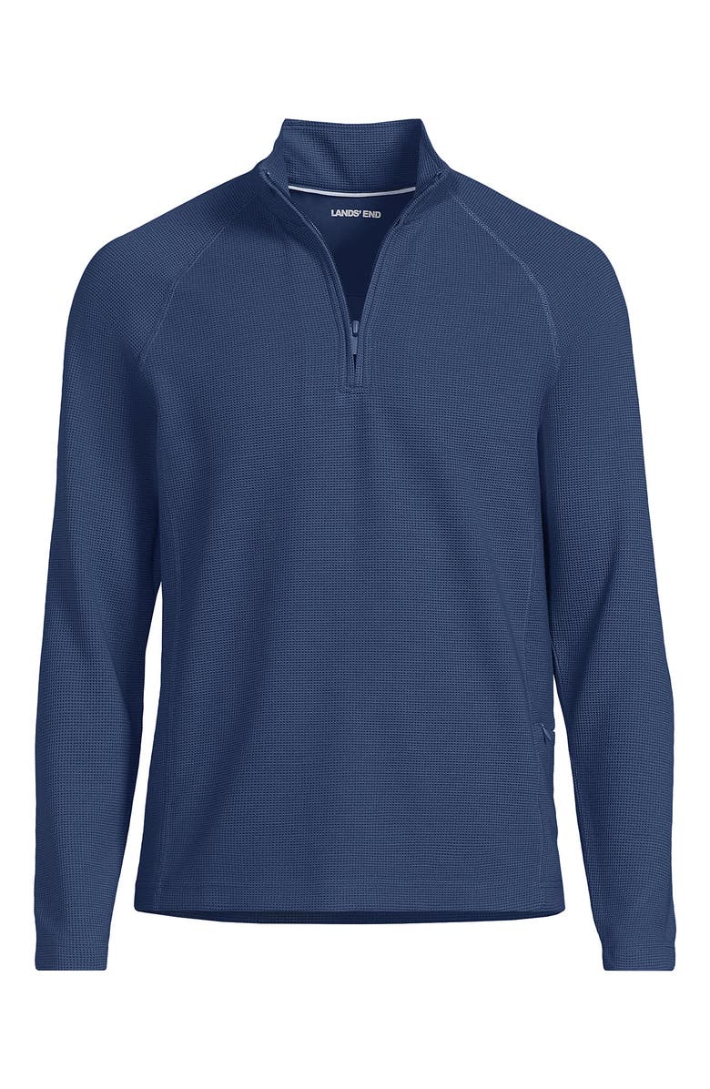 Lands' End Long Sleeve Waffle Quarter Zip, Alternate, color, 