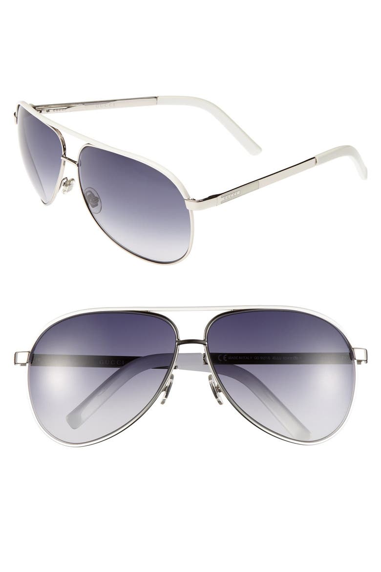 63mm Metal Aviators, Main, color, METALLIC SILVER