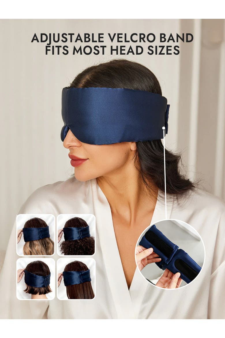 Elegant One Piece Silk Sleep Eye Mask, Alternate, color, DarkBlue