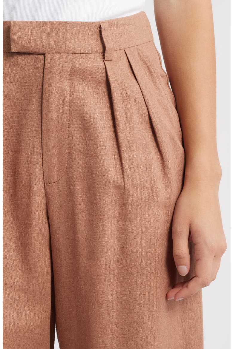 Naomi Linen Blend Straight Leg Pants, Alternate, color, MOCHA