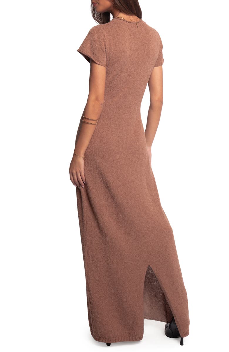 Petal & Pup Lowell Short Sleeve Knit Maxi Sweater Dress, Alternate, color, Mocha
