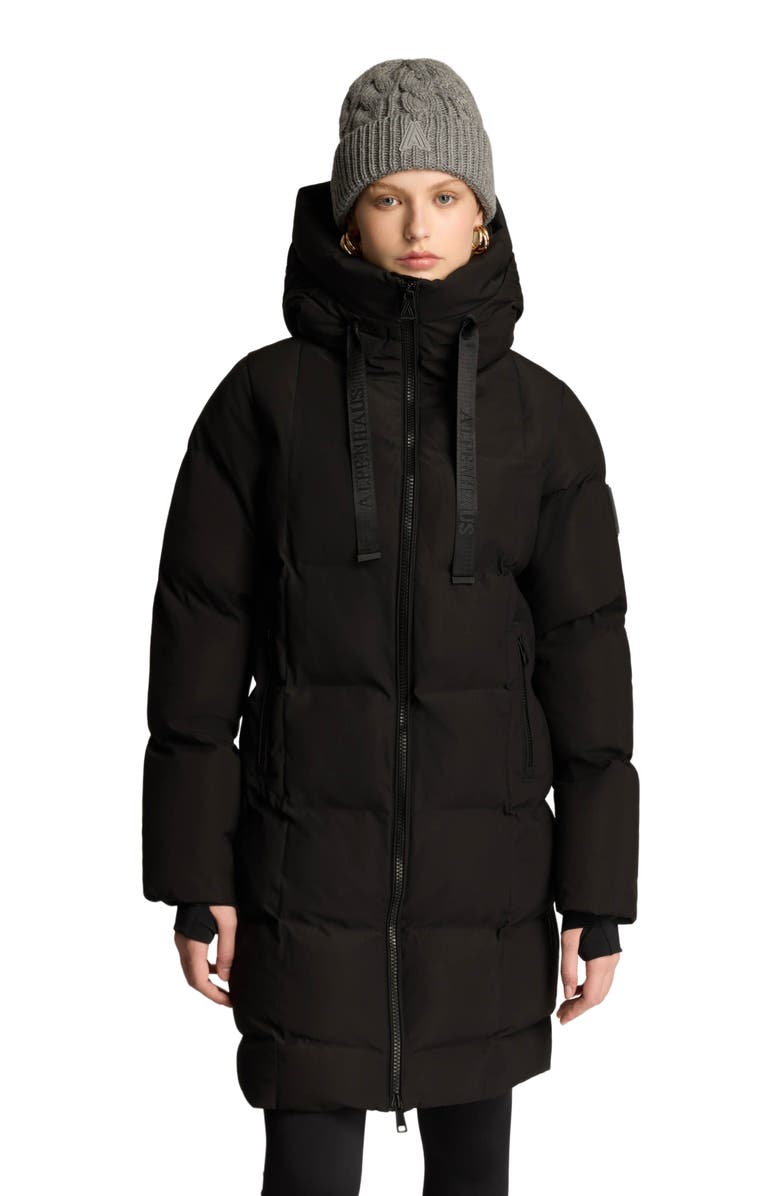 Alpenhaus Cluze Mid-Length Puffer with Square Quilting, Main, color, Black