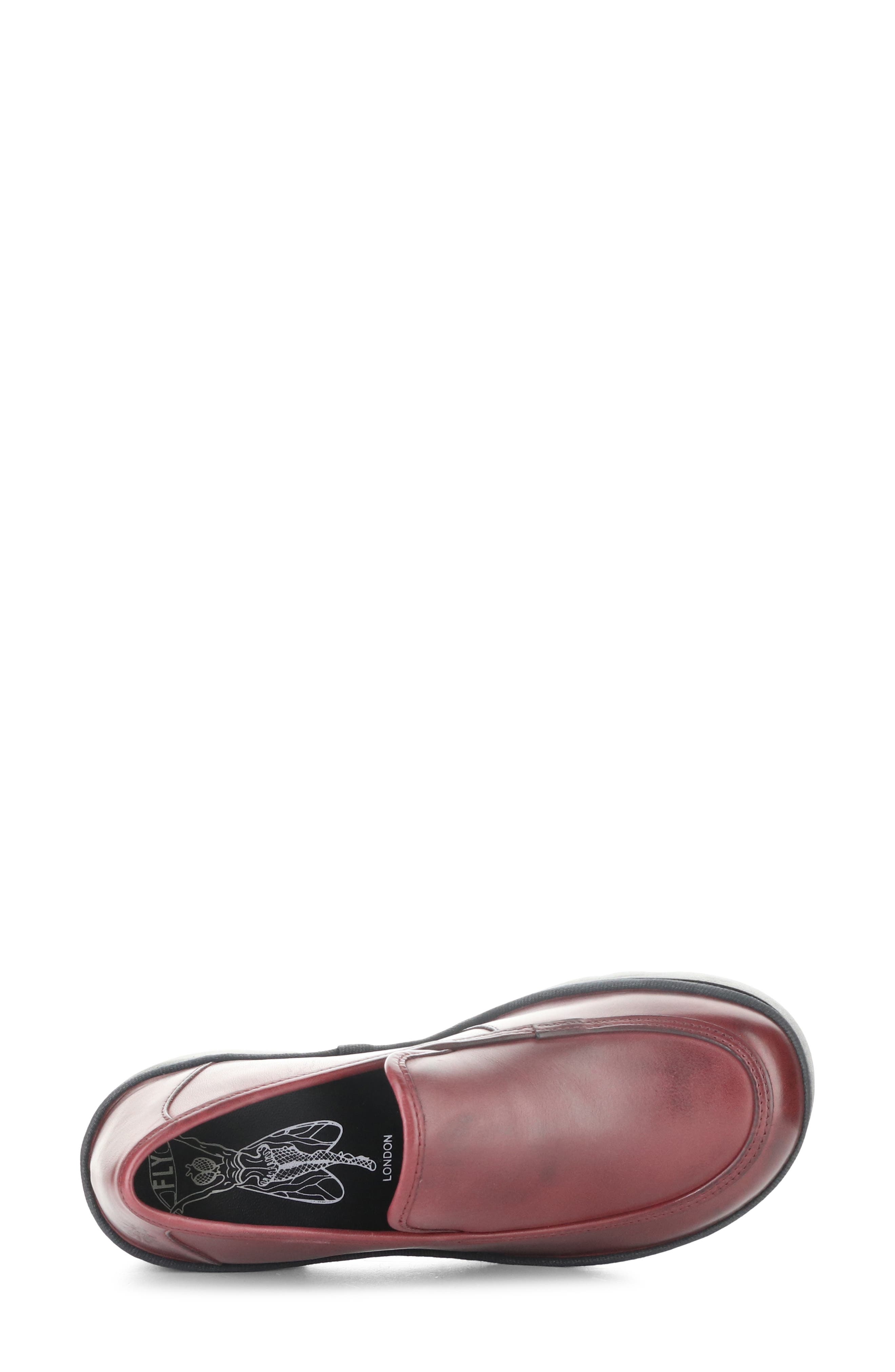Block Heel Lug Loafer, Alternate, color, BURGUNDY BURN