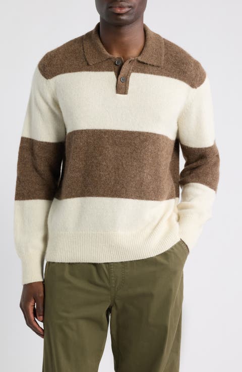 Brushed Knit Rugby Sweater