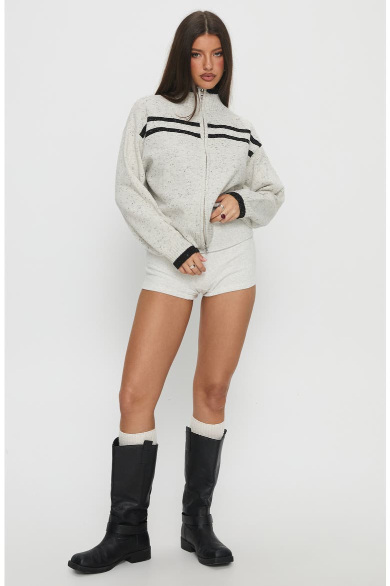 Overstayed Stripe Knit Jacket, Alternate, color, GREY