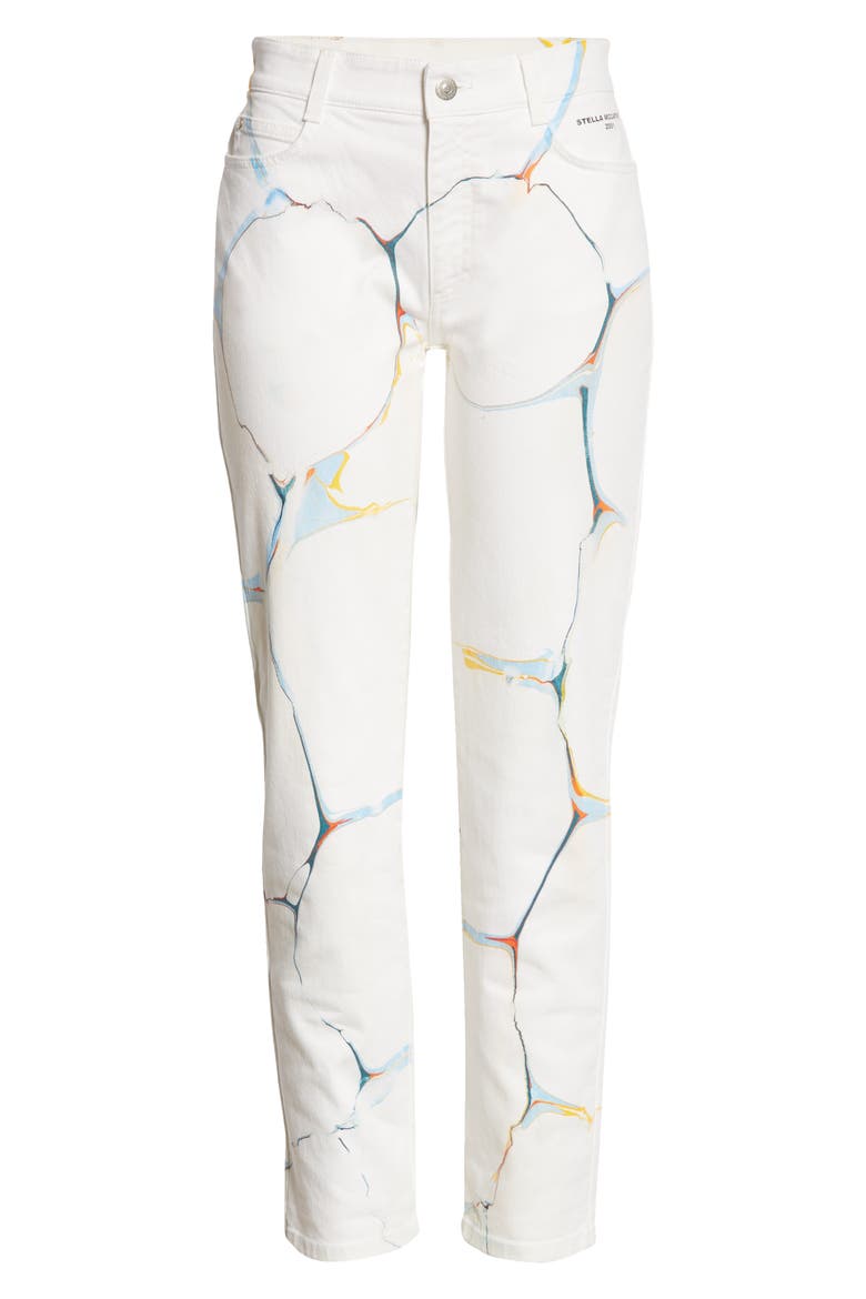 Stretch Organic Cotton Skinny Jeans, Alternate, color, WHITE MARBLE WASH