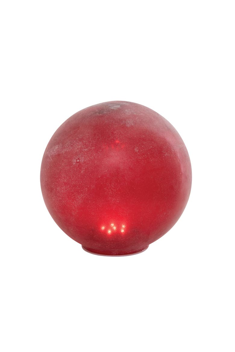 Frosted Glass Globe with LED Light, Red, Main, color, Red