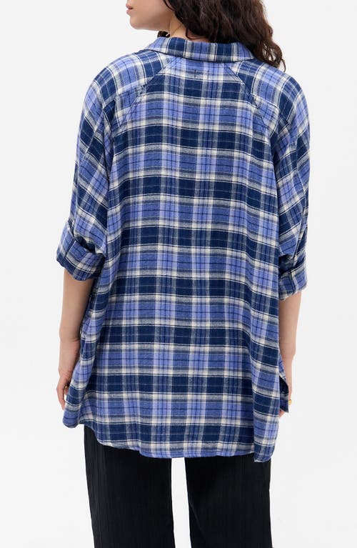 Bdg Urban Outfitters Brendan Check Oversize Button-up Shirt In Blue