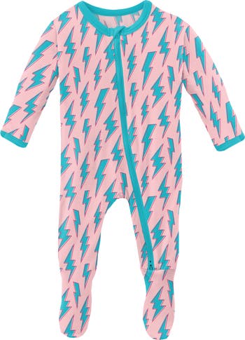 Kickee Pants Print Footie with Zipper- Twilight Skis main image 0