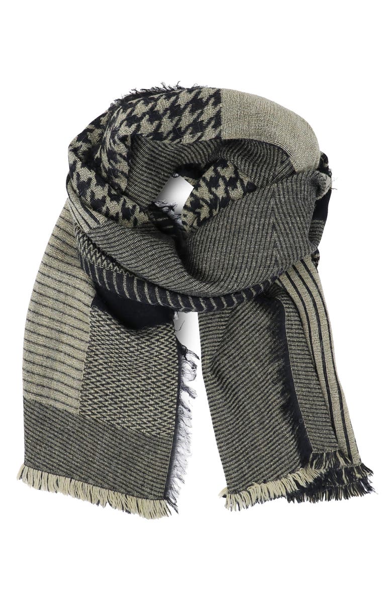 Nicoletta Rosi Patchwork Yarn Dyed Fringe Scarf, Alternate, color, 