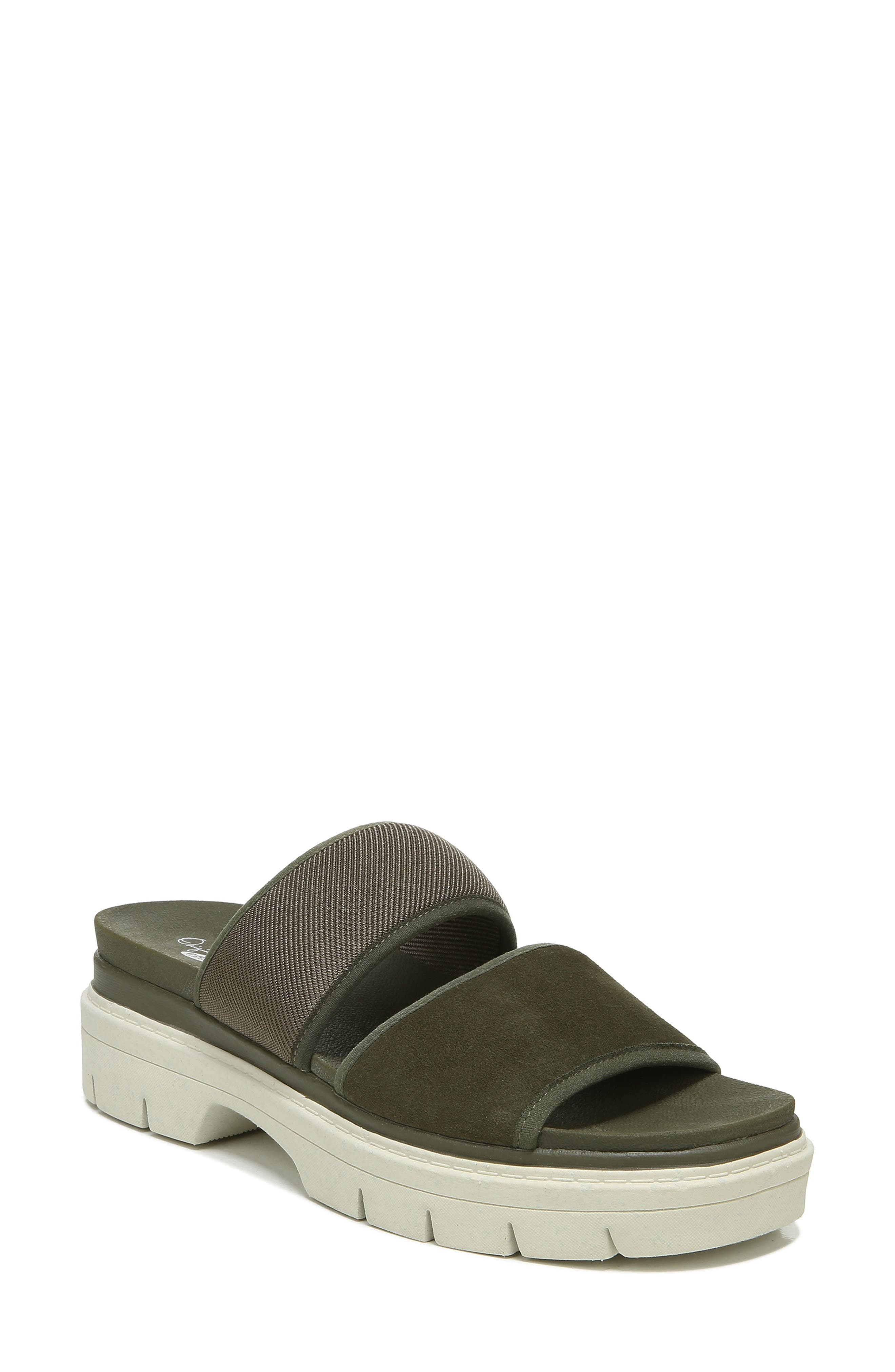 Terrain Platform Slide Sandal, Main, color, OLIVE