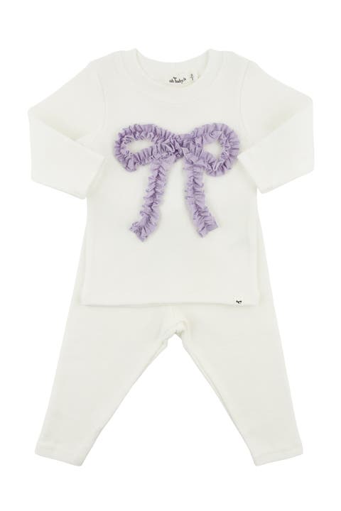 Ruffle Bow Lavender Sparkle Two Piece Set