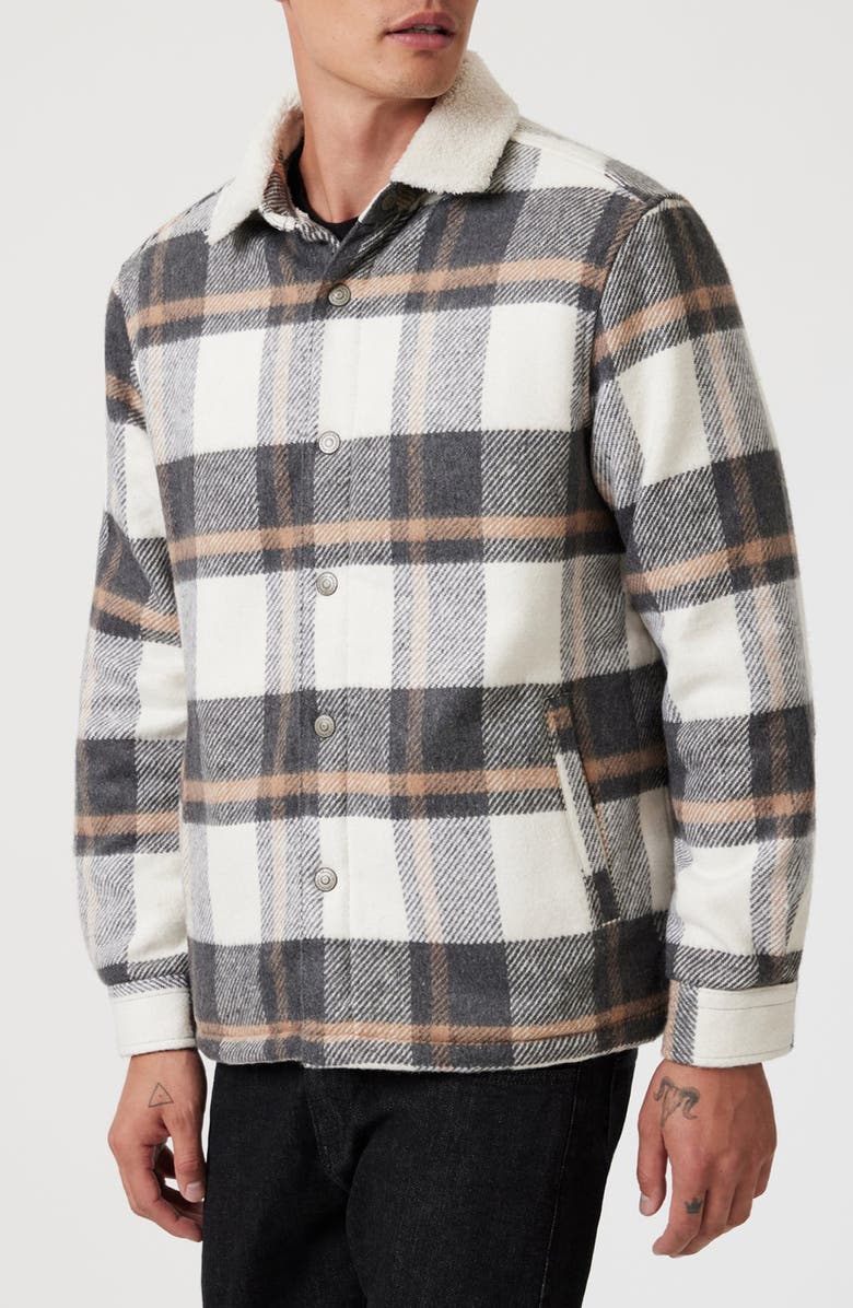 Mavi Jeans Check Insulated Shirt Jacket, Alternate, color, Gray Check