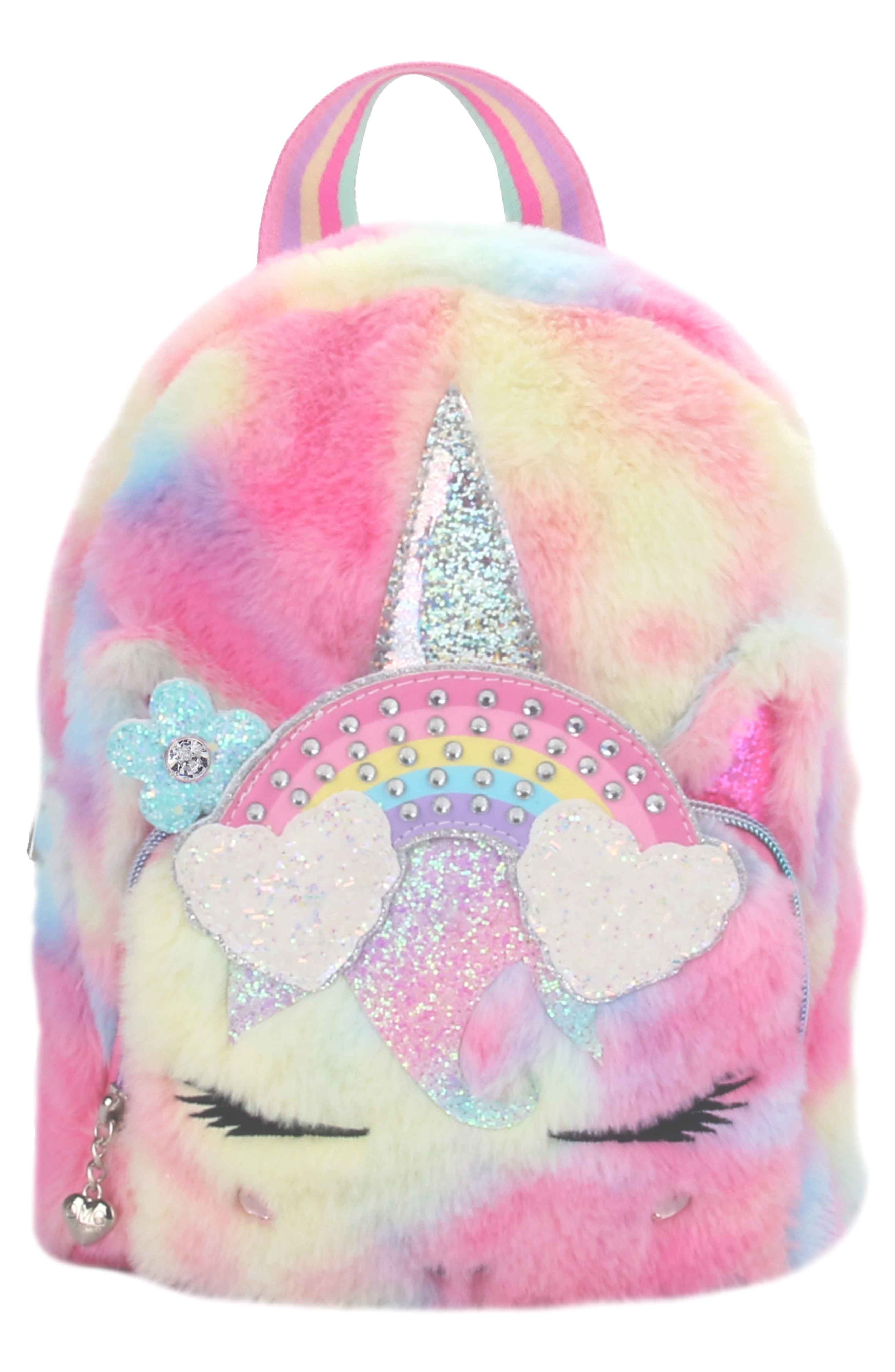 OMG Accessories Kids' Mini Miss Gwen Plush Faux Fur Backpack, Main, color, 