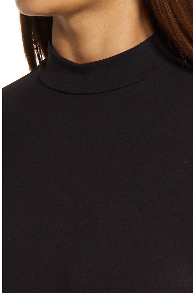 Mock Neck Long Sleeve Dress, Alternate, color, BLACK