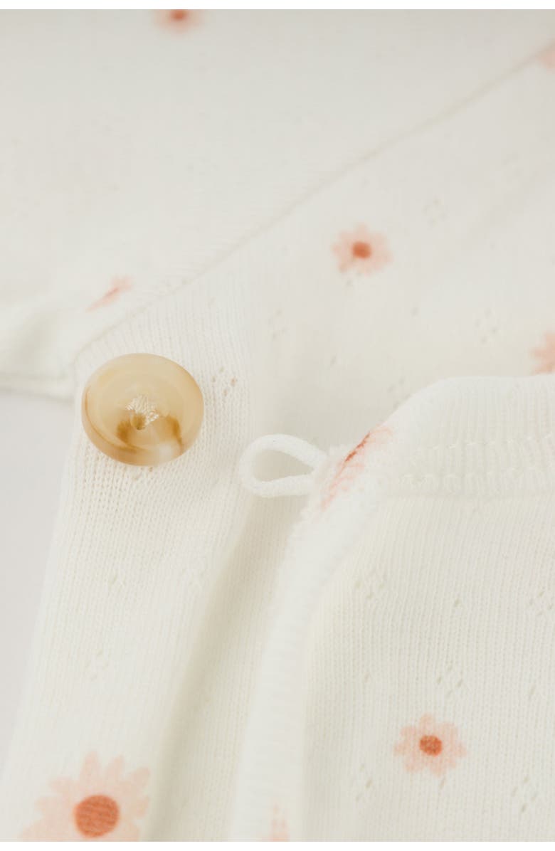 oh baby! Twinkle Mini Daisies Pointelle Kimono Set, Alternate, color, Snow