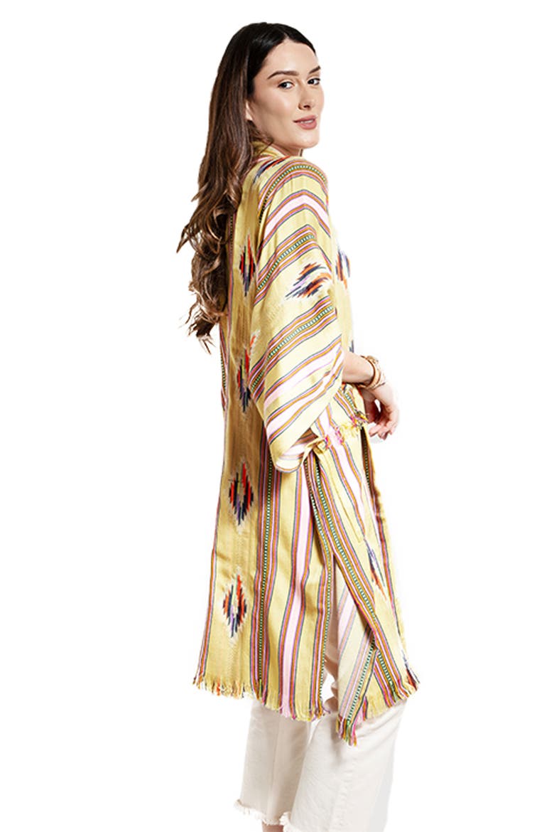 Ikat Stripe Cardigan, Alternate, color, LIGHT GREEN