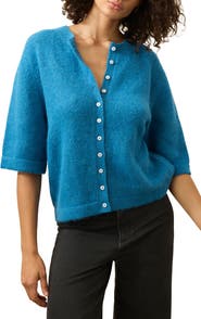 Faherty Apres Elbow Sleeve Alpaca & Pima Cotton Cardigan