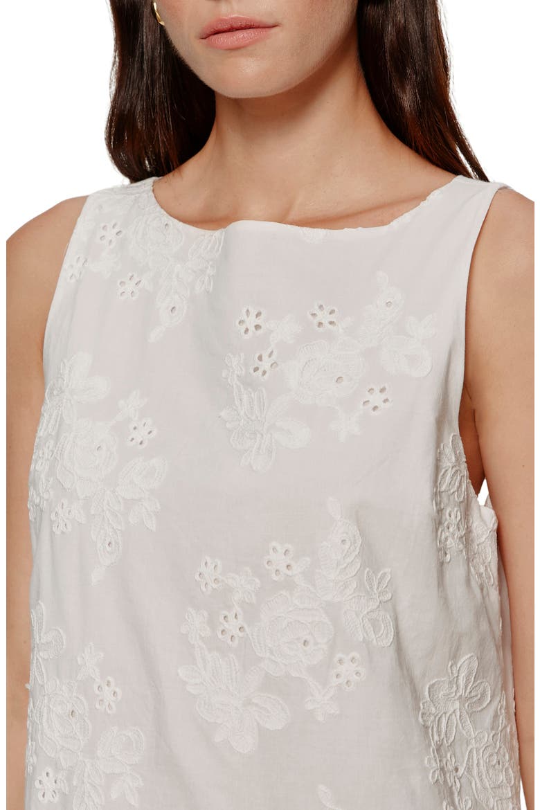 Garden Cotton Eyelet Bubble Hem Minidress, Alternate, color, WHITE