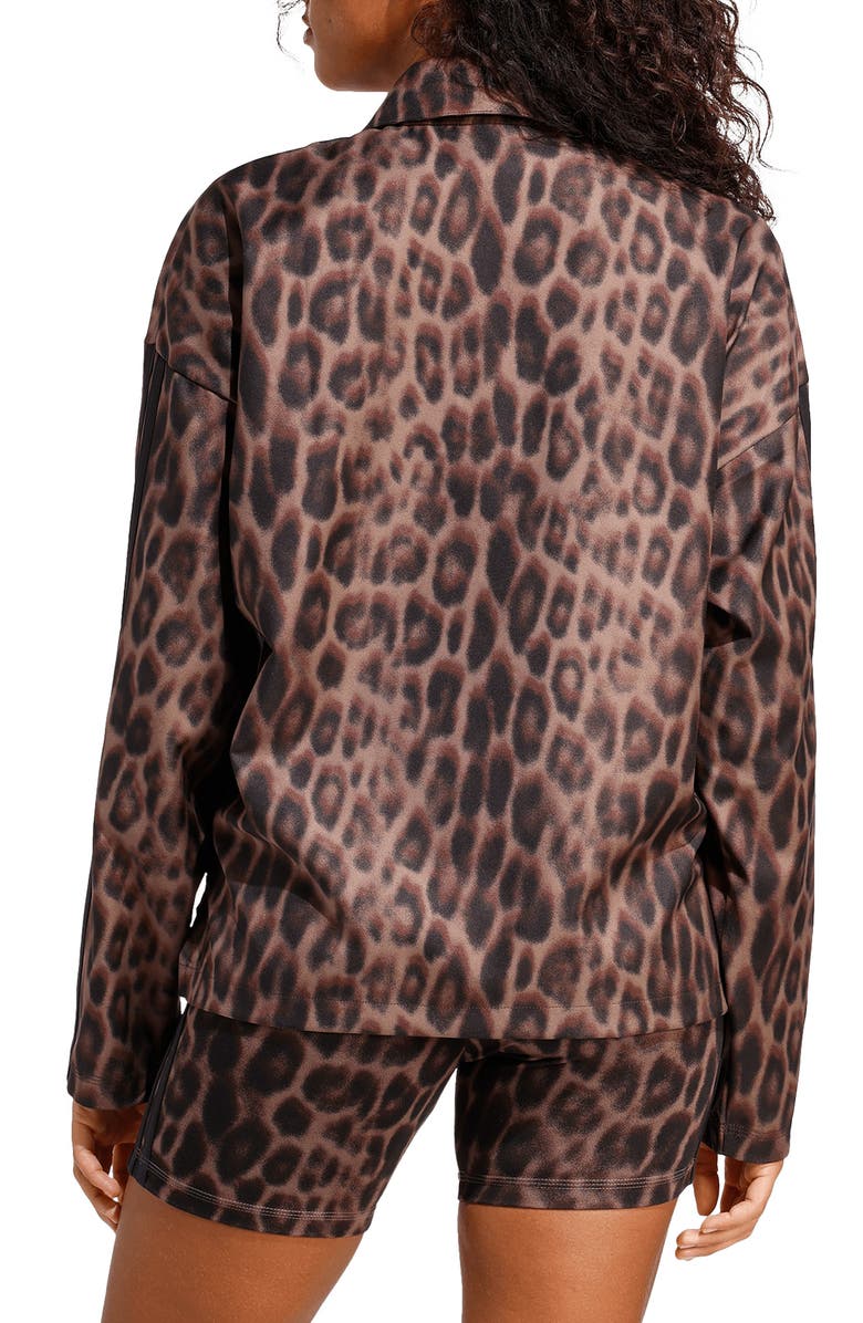 adidas Seasonal Essentials Leopard Print Overshirt, Alternate, color, Multicolor/ Earth Strata