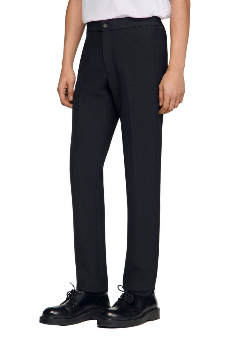 SANDRO Jersey trousers, Main, color, Black