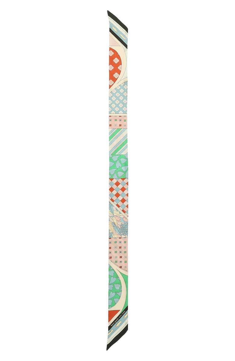 Kate Spade New York repatched silk skinny scarf, Alternate, color, Blue/Green