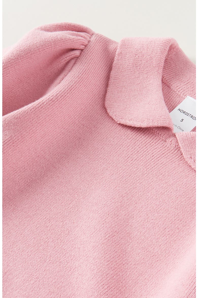 Kids' Puff Sleeve Sweater, Alternate, color, PINK PRINCE